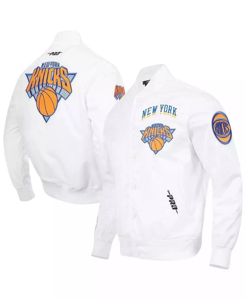 Pro Standard Men's White New York Knicks 2024/25 City Edition Chenille Satin Full-Snap Jacket 1