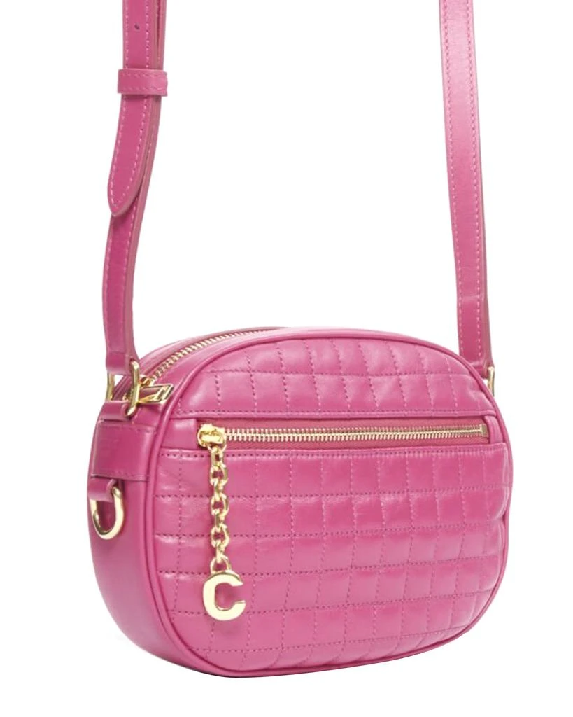 Celine new CELINE Hedi Slimane 2019 C Charm pink quilted small crossbody camera bag 3