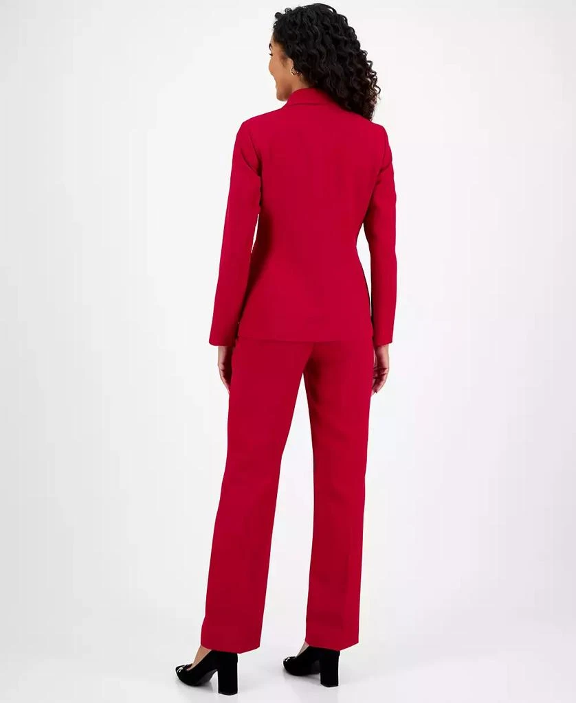 Le Suit Women's Contrast-Lapel Pantsuit 2