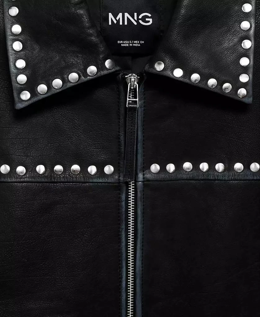 Mango Women's Studded Leather Jacket 5