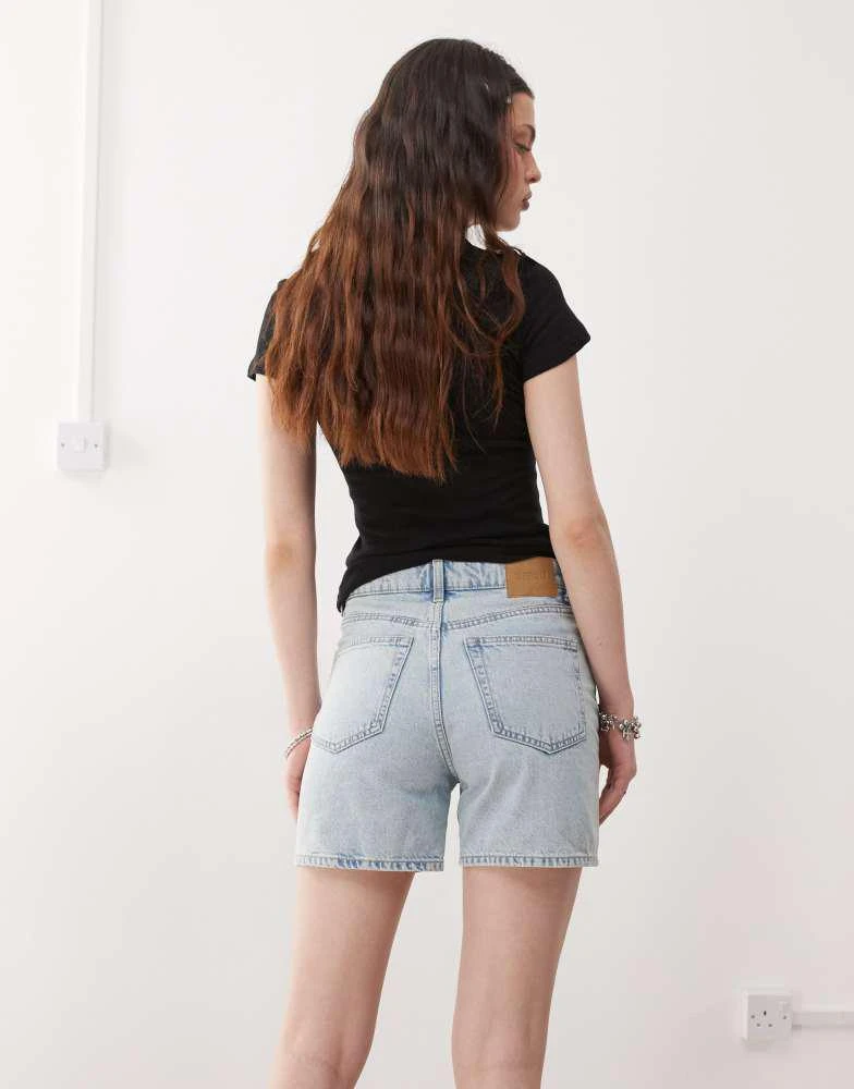Weekday Weekday Eya high waisted denim shorts in opulent blue exclusive to ASOS 2