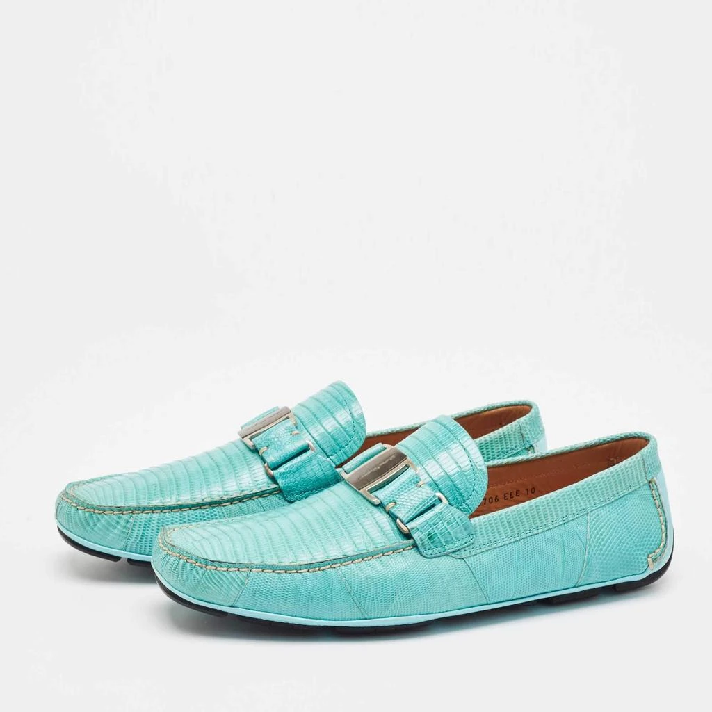 Salvatore Ferragamo Salvatore Ferragamo Blue Lizard Leather Sardegna Loafers Size 44 2