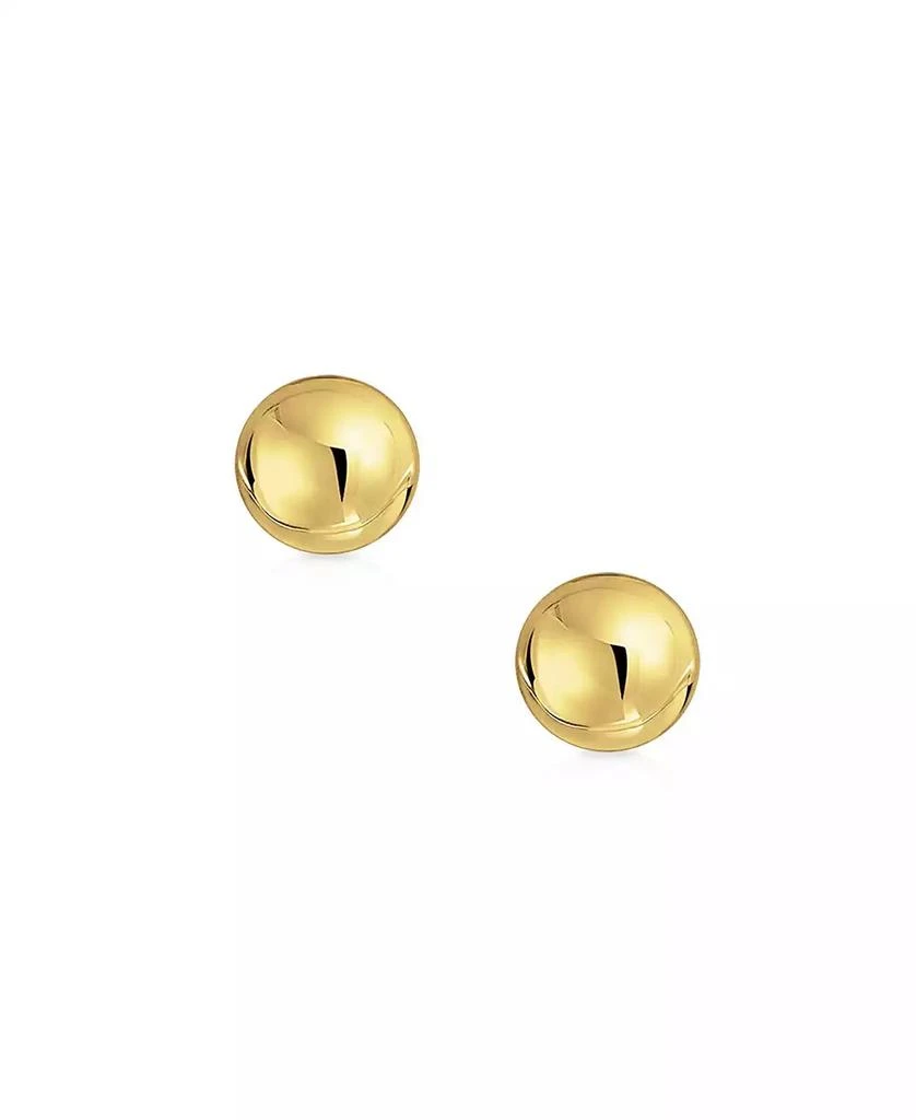 Bling Jewelry Delicate Simple Tiny Classic Round Ball Stud Earrings 14K Yellow Gold 4