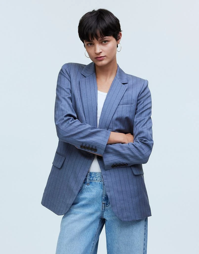 Madewell Single-Breasted Blazer in Yarn-Dyed Pinstripe 2