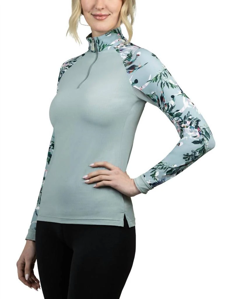 Kastel Denmark 1/4 Zip Long Sleeve Raglan Sun Shirt In Jacobean Peach 1