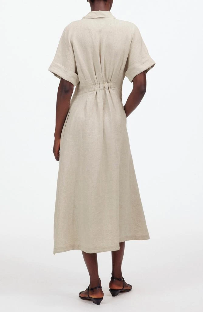 Madewell Pleated Button Front Linen Midi Shirtdress 2