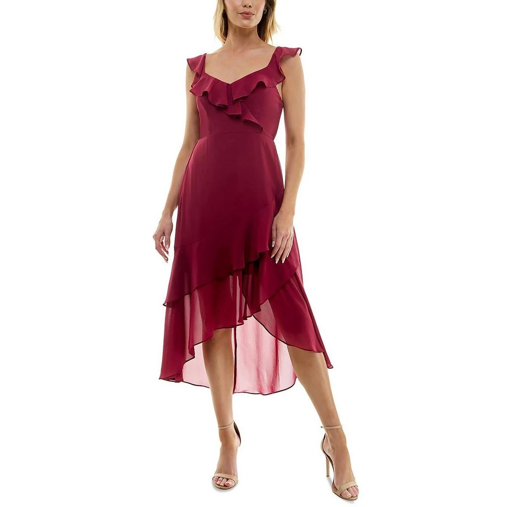 BCX Juniors Womens Ruffled Asymmetric Maxi Dress 1