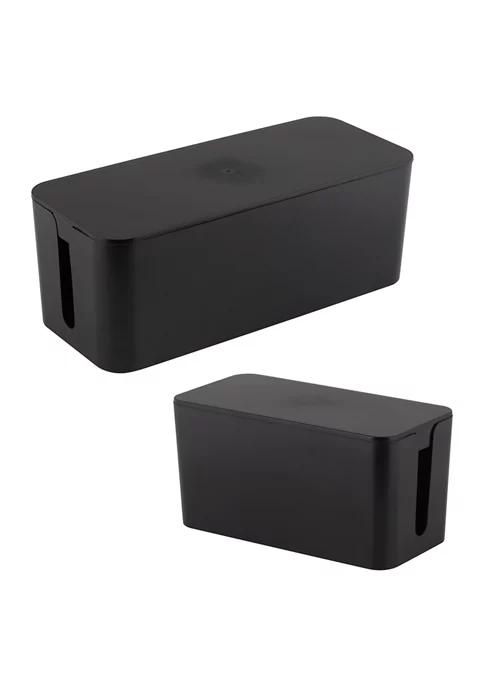 Simplify 2 Pack Cable Organizer Boxes In Black