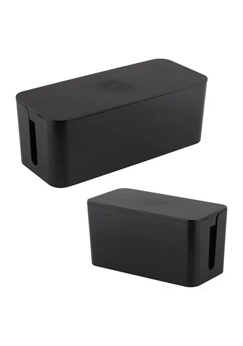 Simplify 2 Pack Cable Organizer Boxes In Black 1