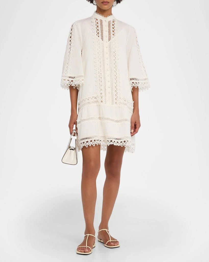Mestiza New York Goldie Lace-Trim Flounce Mini Shift Dress 2