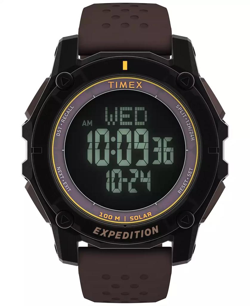 Timex Men's Chronograph Brown Silicone Watch, 49mm