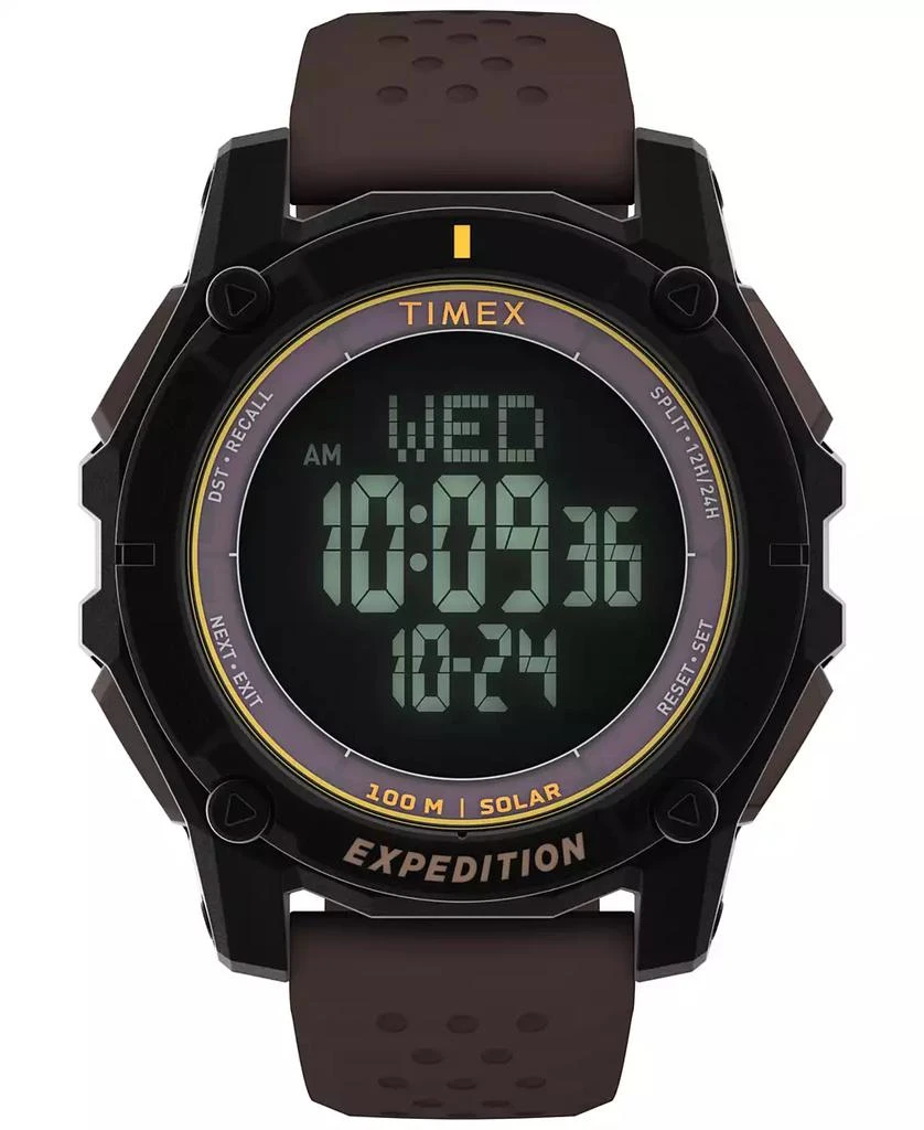 Timex Men's Chronograph Brown Silicone Watch, 49mm 1
