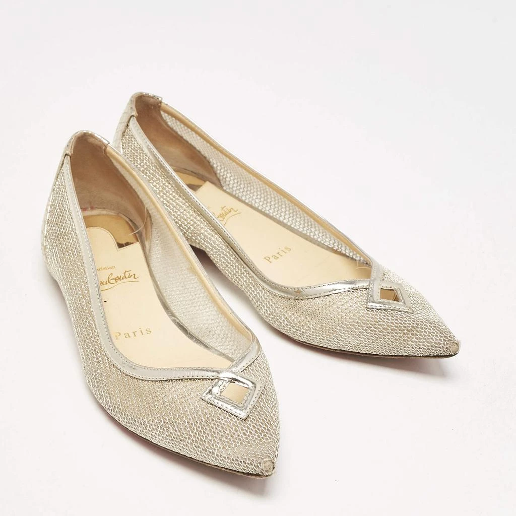 Christian Louboutin Christian Louboutin Gold Metallic Mesh and Leather Ballet Flats Size 37 4