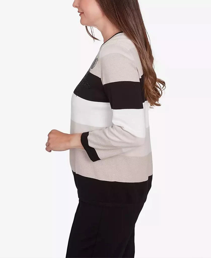 Alfred Dunner Women's Romancing the Stone Beaded Colorblocked Sweater 4