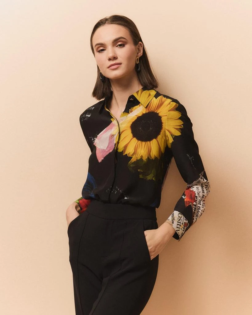 Alice + Olivia Azalea Floral Willa Placket Top 2
