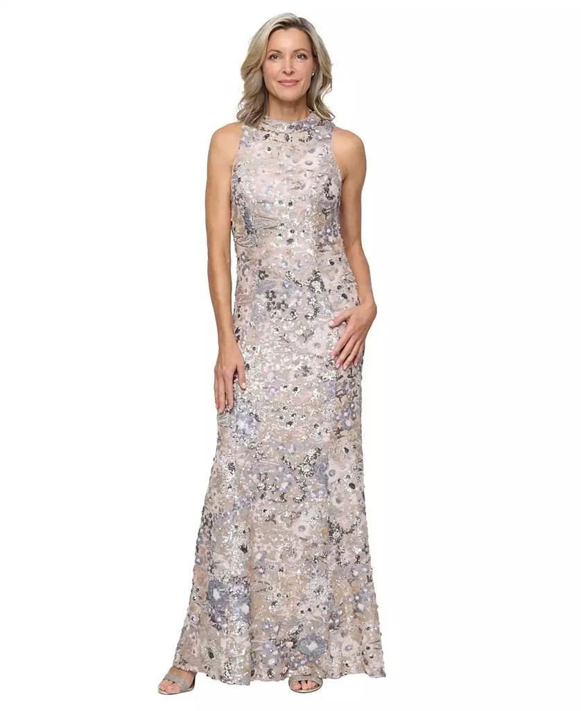 Alex Evenings Petite Boat Neck A-Line Ball Gown