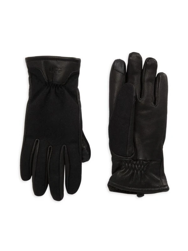 UGG Wool Trim Leather Gloves 1
