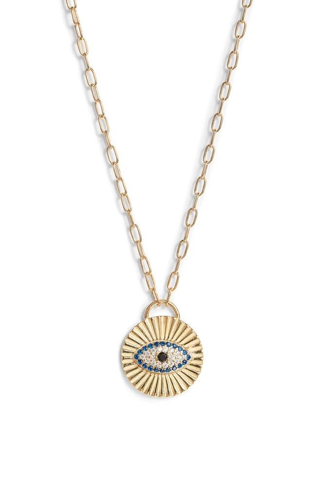Argento Vivo Sterling Silver Evil Eye Pendant Necklace