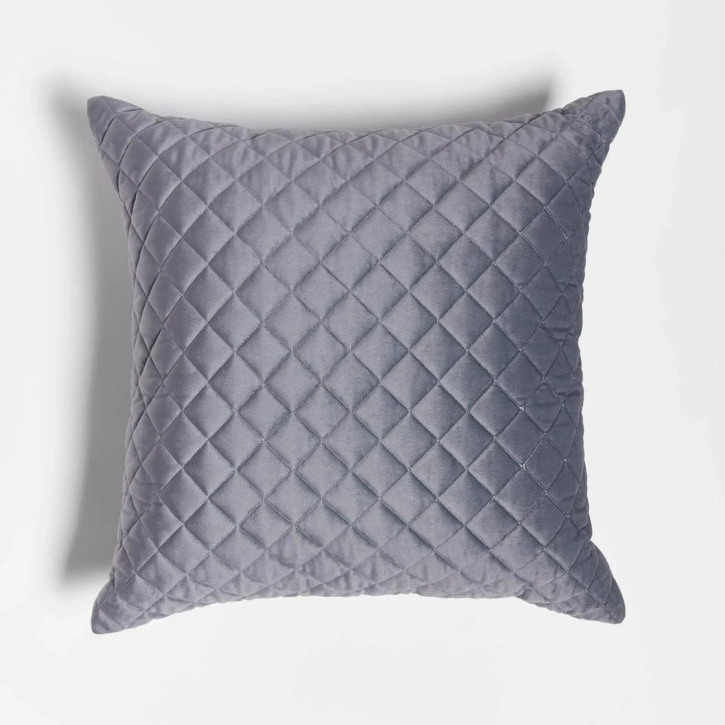 ïn home ïn home Diamond Quilted Velvet Cushion - Dark Grey 1