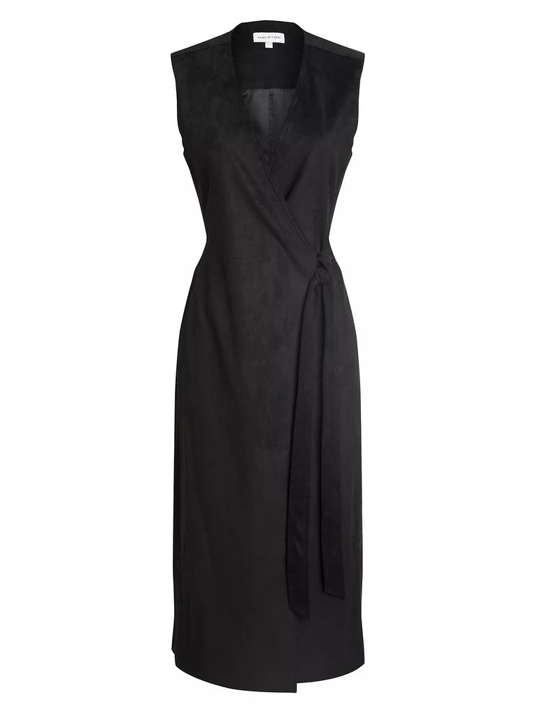 Halston Paulina Faux Suede Wrap Dress