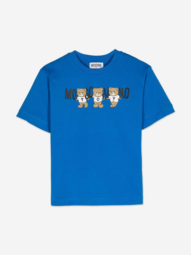 Moschino Moschino Kids Teddy Bear Logo T-Shirt in Blue