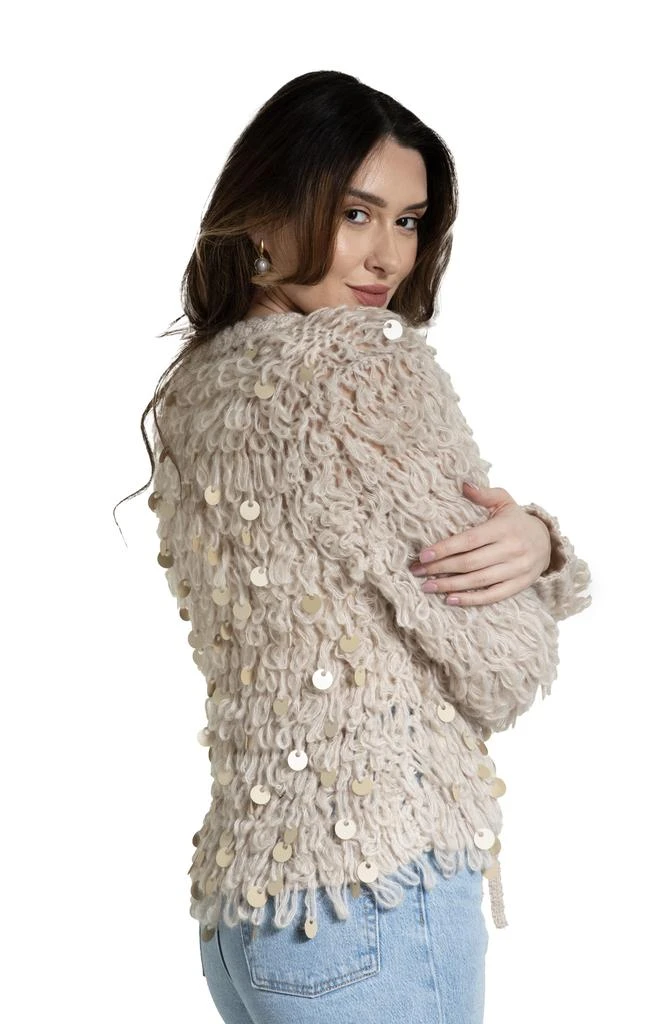 SAACHI Sequin Crochet Loop Knit Cardigan 5