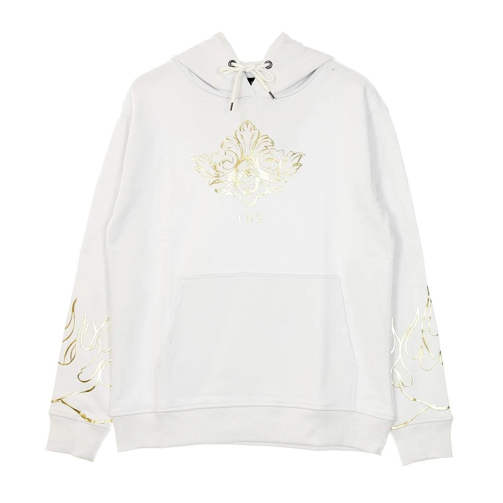 IHS Lightweight Hoodie Men's 3d Print Flames & angel Hoodie White 1