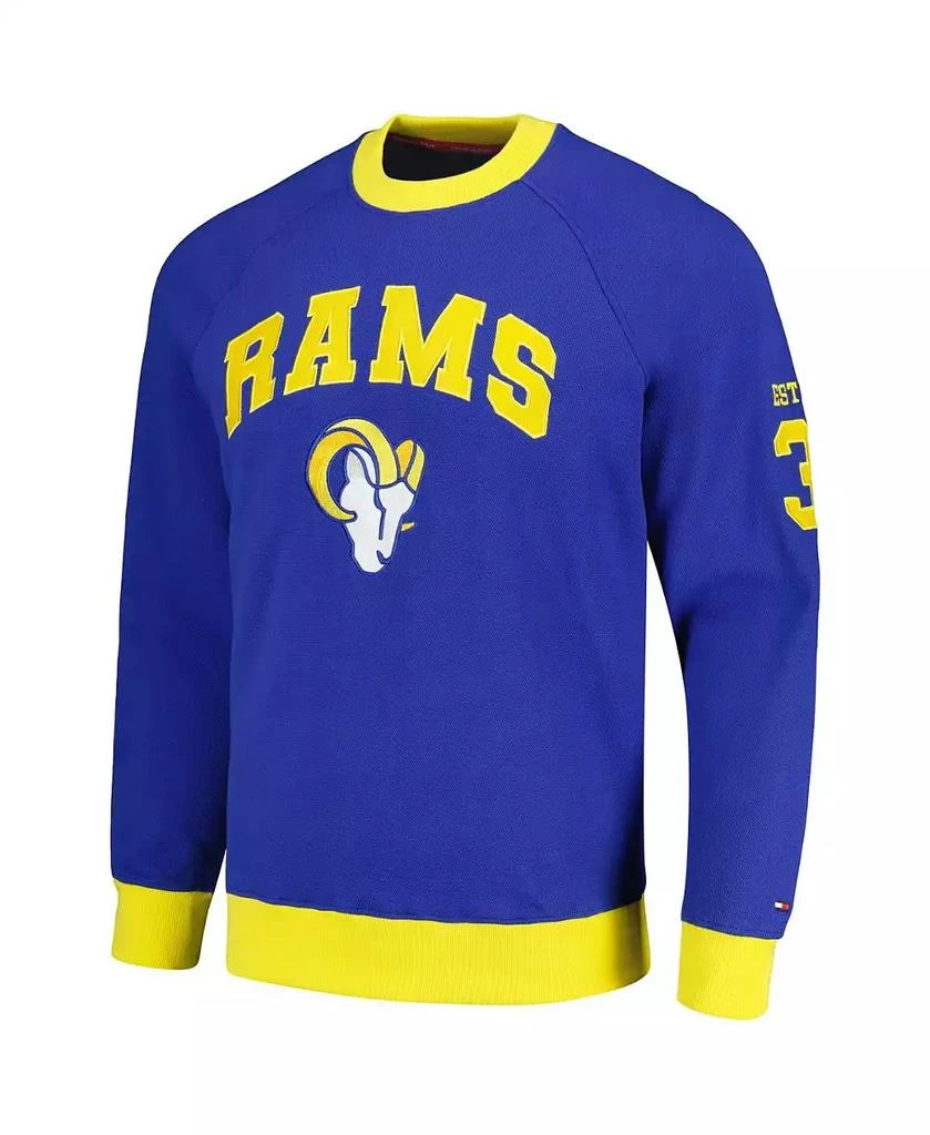 Tommy Hilfiger Men's Royal Los Angeles Rams Reese Raglan Tri-Blend Pullover Sweatshirt 3