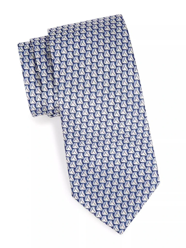Charvet Sailboat Silk Jacquard Tie 1