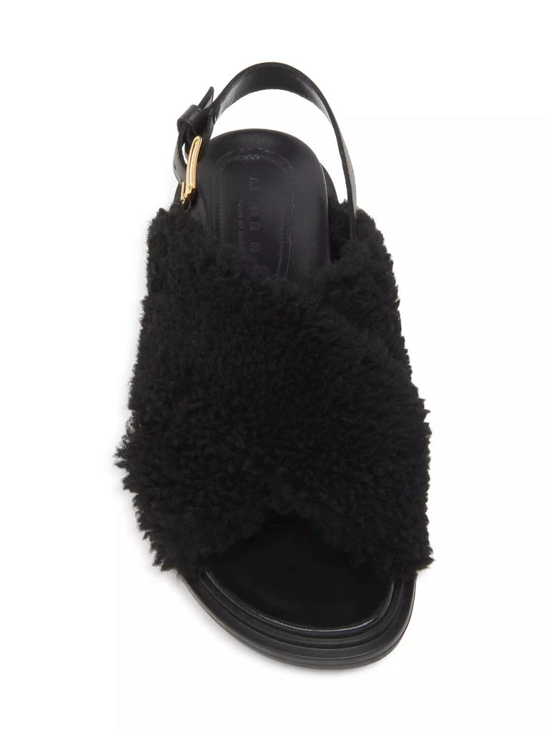 Marni Fussbett Incrocio Shearling Sandals 5