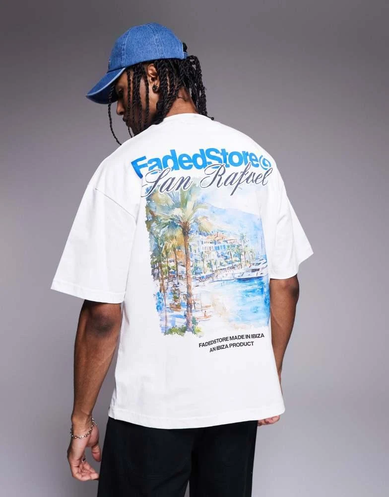 Faded Store Faded Store graphic back print t-shirt in white 4