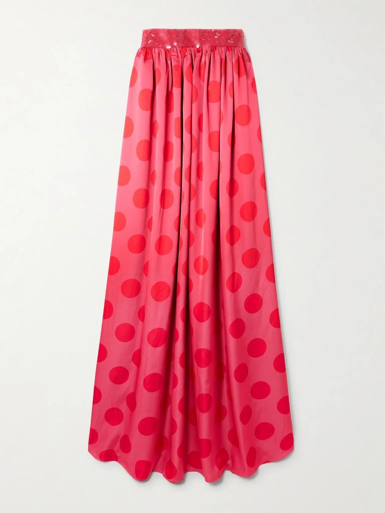 Dima Ayad Strapless Sequin-embellished Polka-dot Duchesse-satin Gown