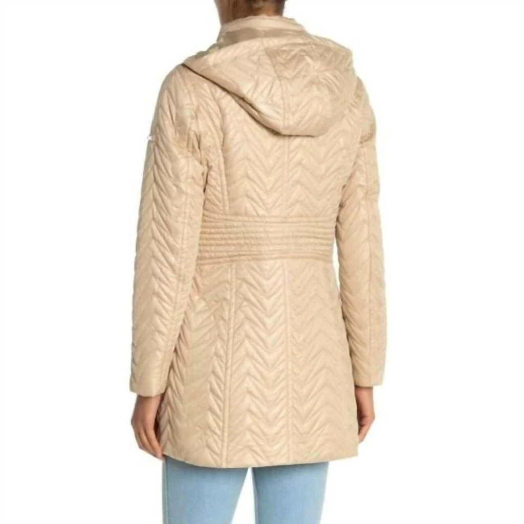 Via Spiga Via Spiga - Zigzag Quilted Mid-Length Detachable Hood Puffer Jacket 3