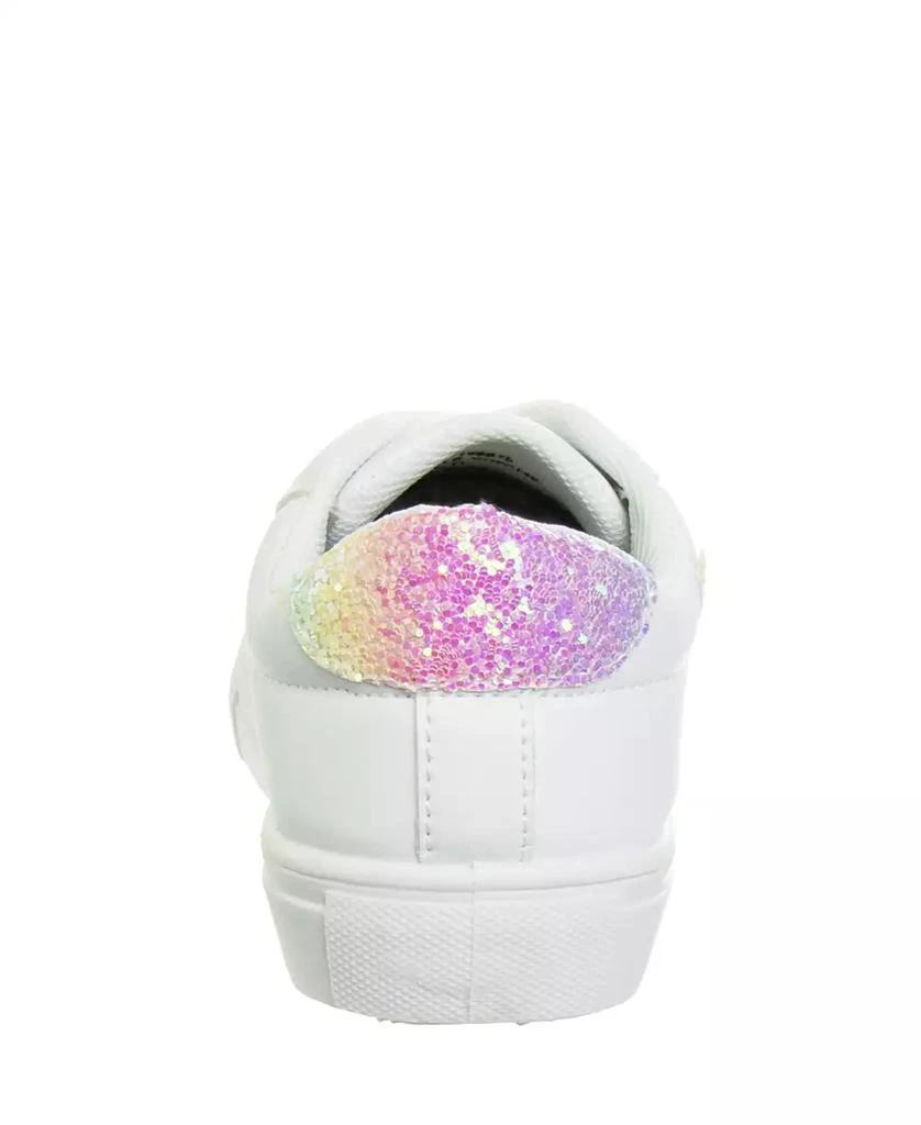 Kensie Big Girls Lace Up Glittery Casual Sneakers 3