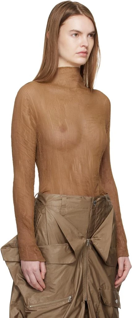 Issey Miyake Beige Chiffon Twist 3 Top 2