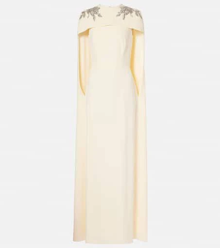 Erdem Embellished caped gown 1