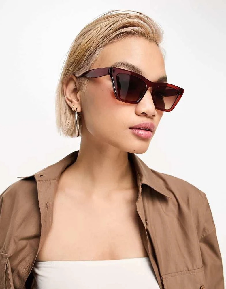 & Other Stories & Other Stories cat eye sunglasses in burgundy 1