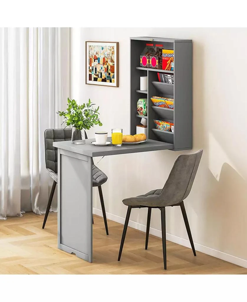 GOUUN Wall-Mounted Fold-Out Convertible Floating Desk Space Saver 9