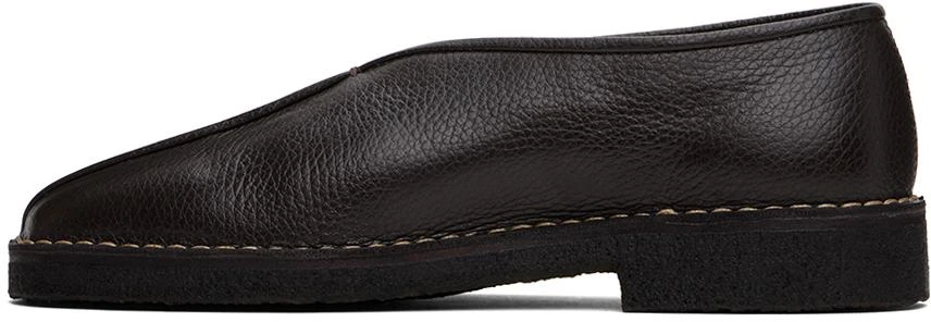 Lemaire Brown Piped Crepe Slippers 3