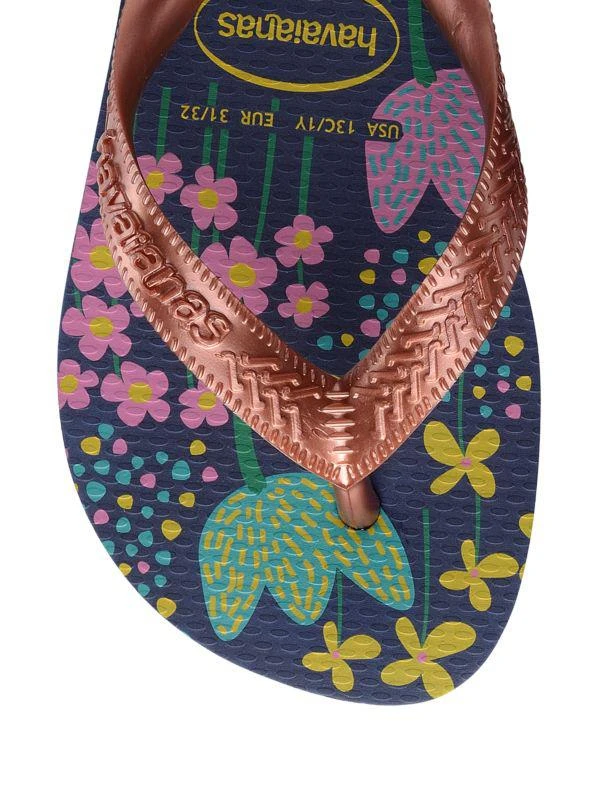 Havaianas Little Girl's & Girl's Floral Metallic Flip Flops 3