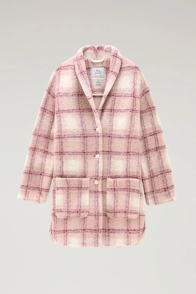 WOOLRICH Wool Blend Gentry Check Coat - Women - Pink 1