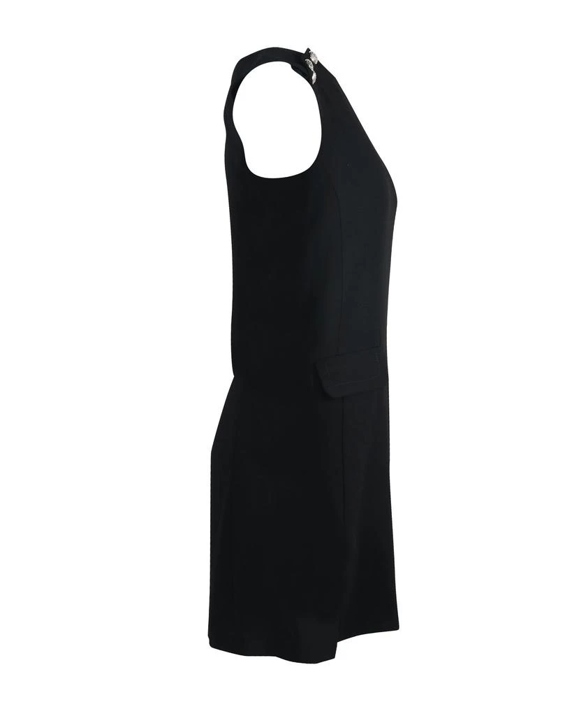 Claudie Pierlot Button Shoulder Mini Dress in Black Triacetate 2