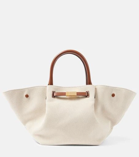 Demellier New York Midi leather-trimmed tote bag 1