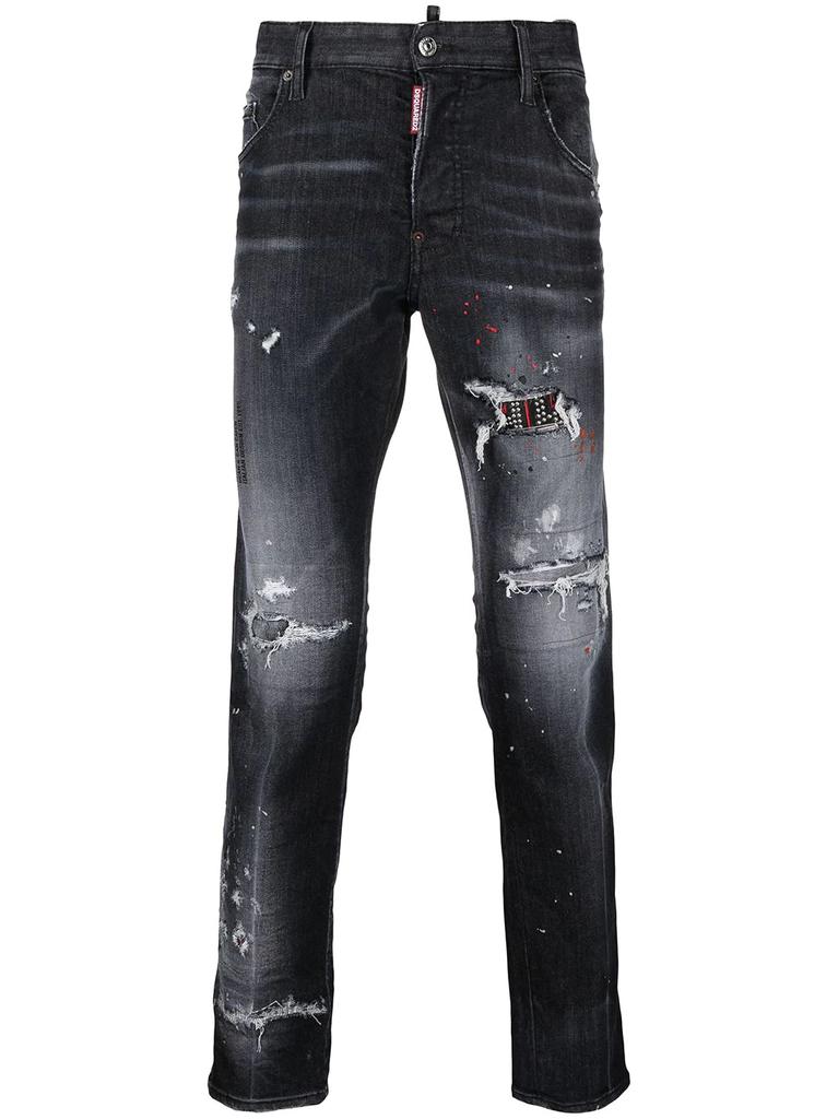DSQUARED2 ripped straight-leg jeans - men