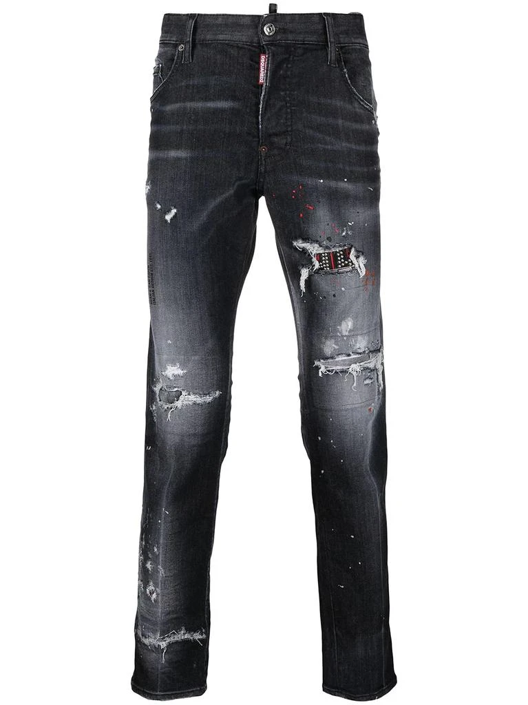 DSQUARED2 ripped straight-leg jeans - men 1
