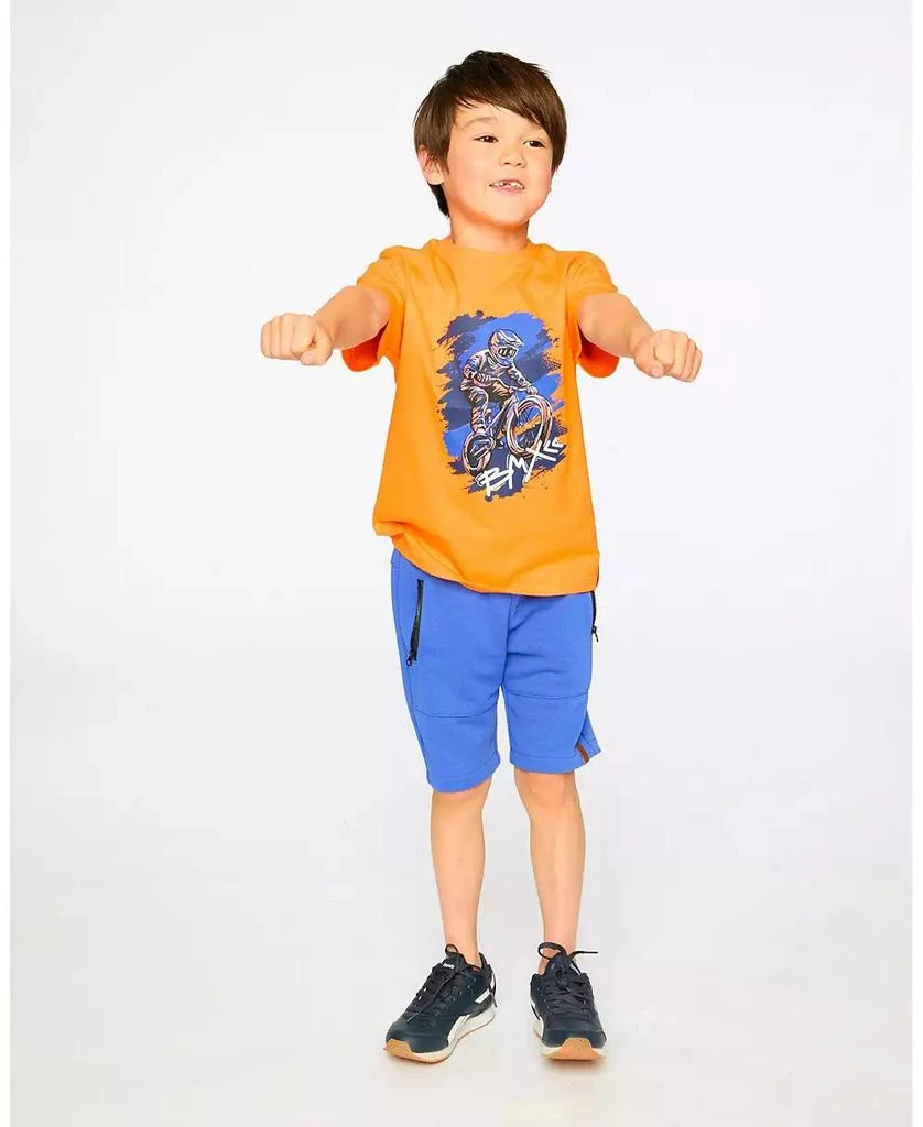 Deux par Deux Little Boys French Terry Shorts with Cross Seams 3