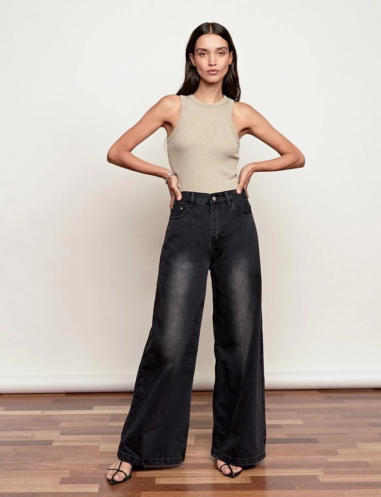 Pixie Market Jane Faded Wide Leg Jeans 1