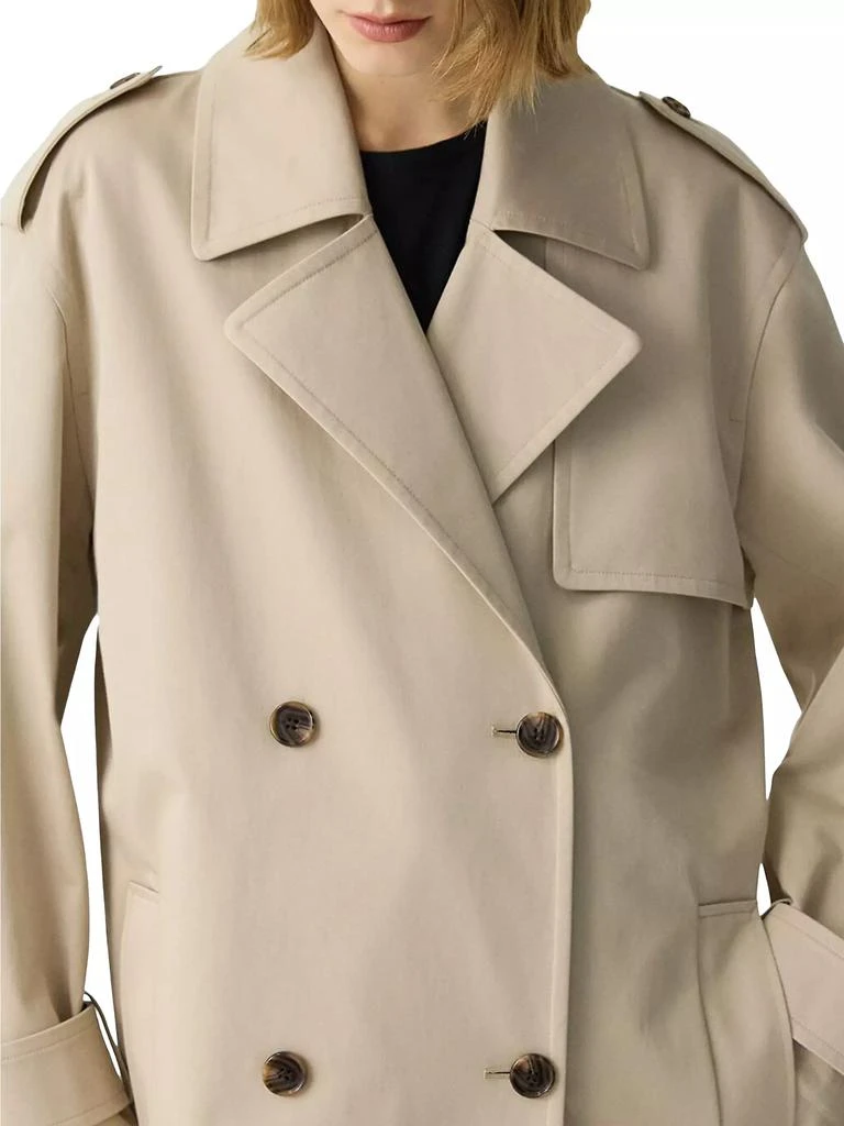Theory Cotton Oversized Double-Breasted Trench Coat 5
