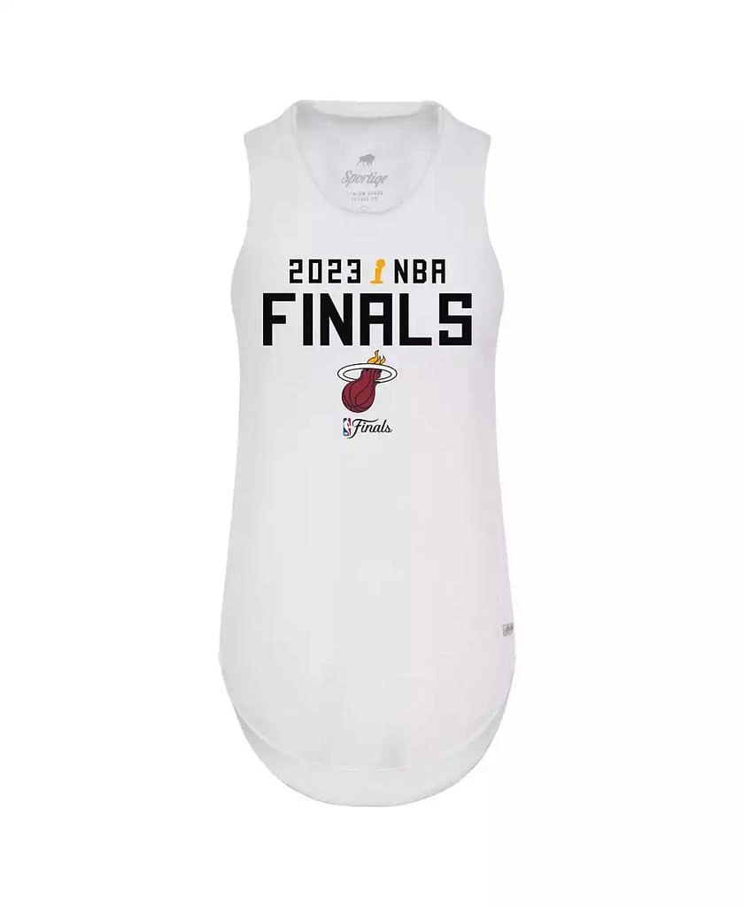 Sportiqe Women's White Miami Heat 2023 NBA Finals Janie Tri-Blend Tank Top 1