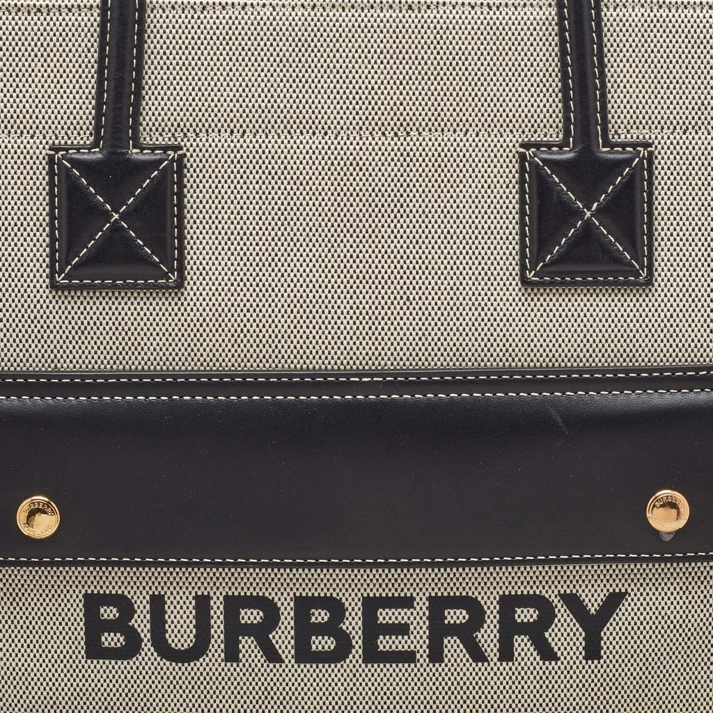 Burberry Burberry Black/Grey Canvas and Leather Medium Freya Tote 5